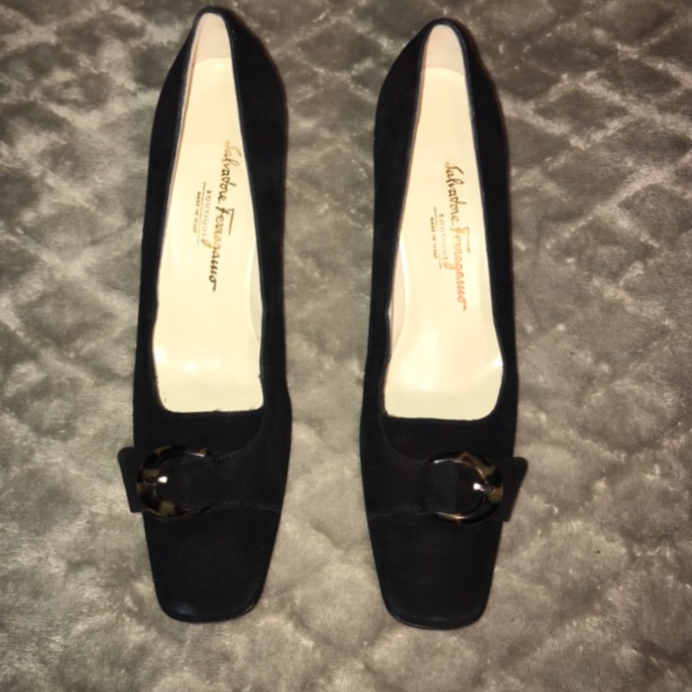 Salvatore Ferragamo Black purple with buckle